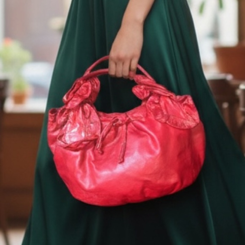 Patricia Lukoszek November XVIII Lambskin Ruffle Hobo Bag